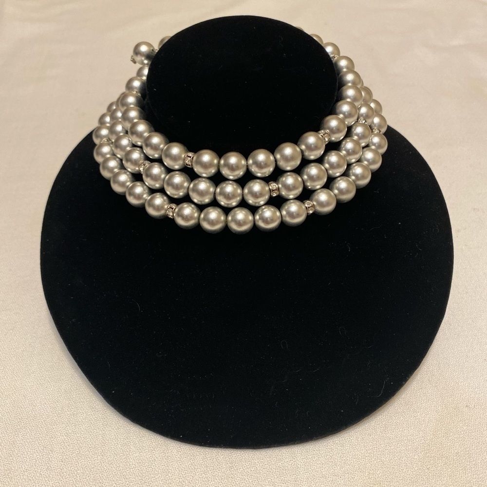 Vintage Silver Ball And Rhinestone Wrap Set - Picture 8 of 12